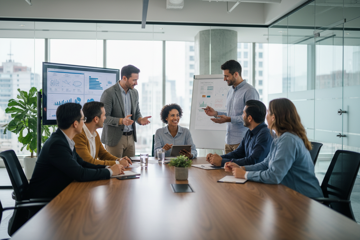 Diverse workplace team collaboration representing economic impact of inclusive business practices